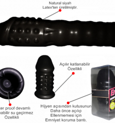 Siyah renk dış kısmı tırtıklı uzatmalı prezervatif anal kayganlaştırıcı gevşetici jel seti